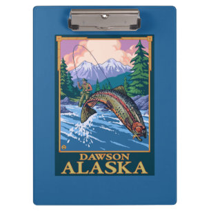 Porte-bloc Scène de pêche de mouche - Dawson, Alaska