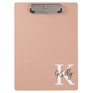 Porte-bloc Script de monogramme rose vierge moderne