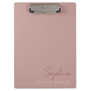 Porte-bloc Script manuscrit personnalisé moderne Rose poussié