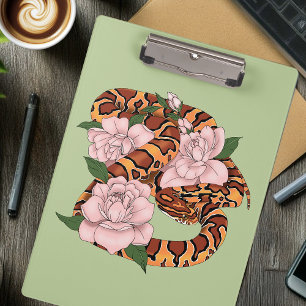 Porte-bloc Serpent des blés vibrant Fleurs de pivoine roses V