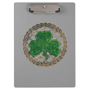 Porte-bloc Shamrock gris sur Celtic Knots Porte - bloc