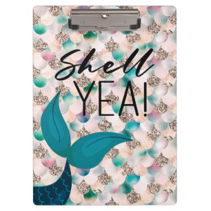 Porte-bloc Shell Yea Turquoise & Gold Glam Mermaid Queue & Sc