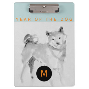 Porte-bloc Shiba Inu 3 Peinture Chien chinois Année Monogramm