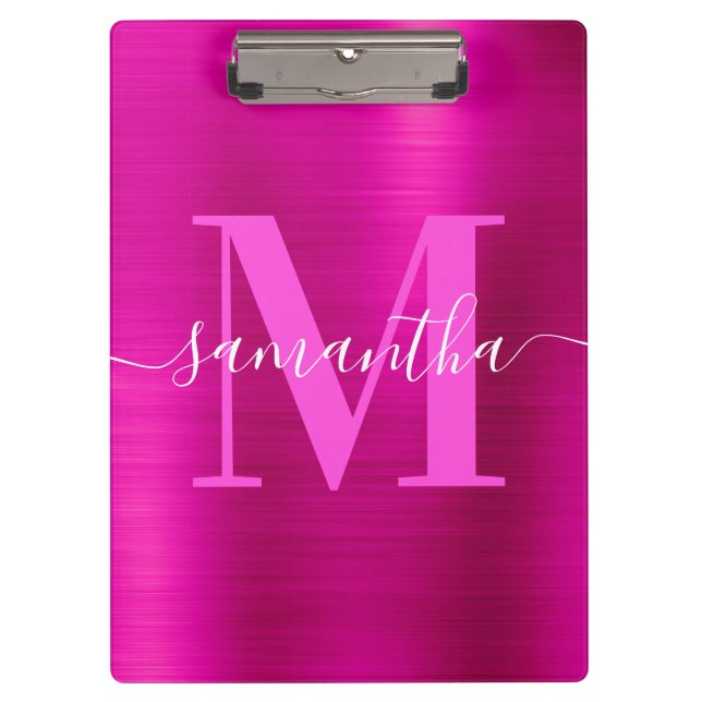 Porte-bloc Signature Monogramme Pink Chaud Foil (Devant)