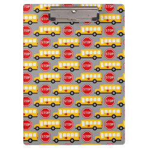 Porte-bloc Signe d'autobus scolaire et d'arrêt