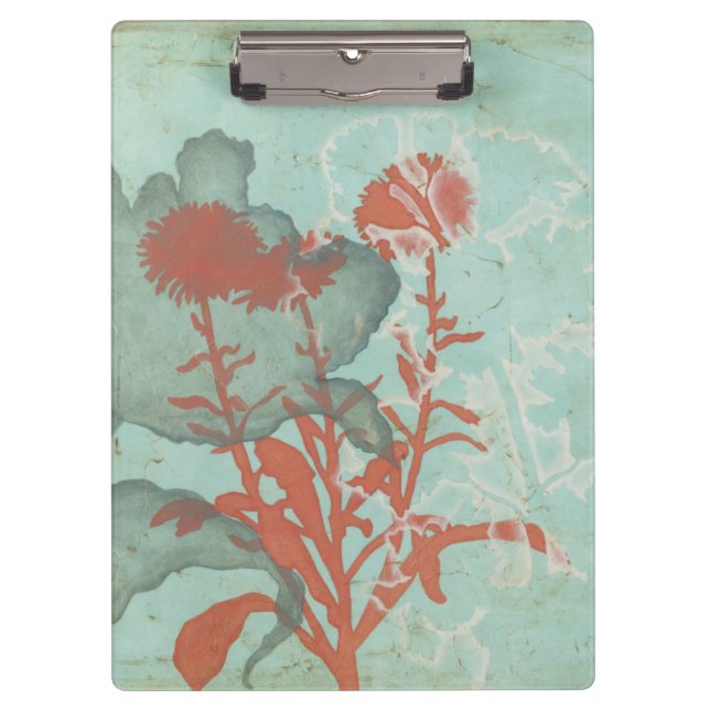Porte-bloc Silhouette de Fleurs rouges sur Arrière - plan Tur (Devant)