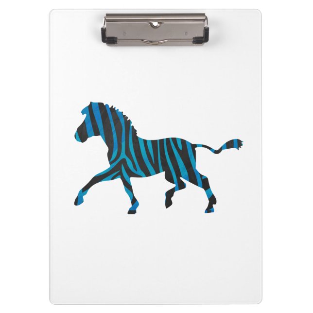 Porte-bloc Silhouette noire et bleue Zebra (Devant)