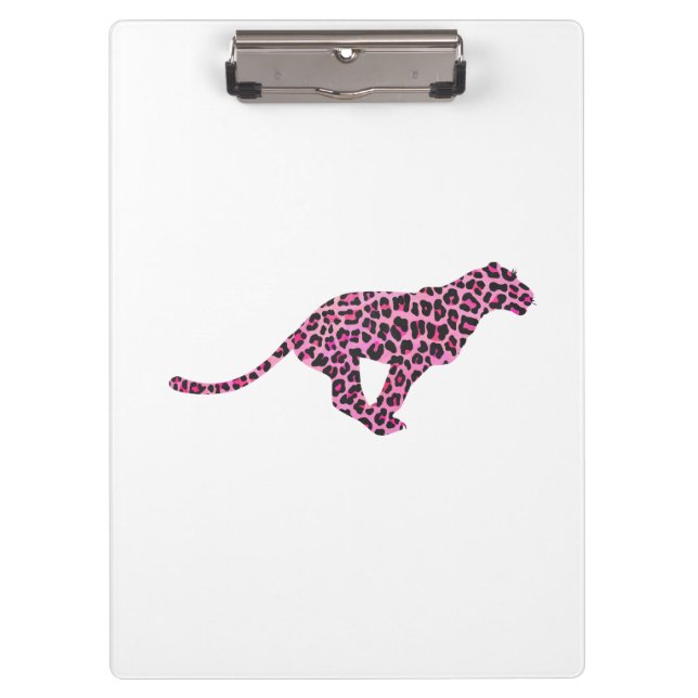 Porte-bloc Silhouette rose et léopard noir (Devant)