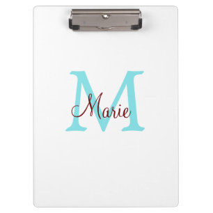 Porte-bloc simple ajout de nom monogramme rose rouge jeton