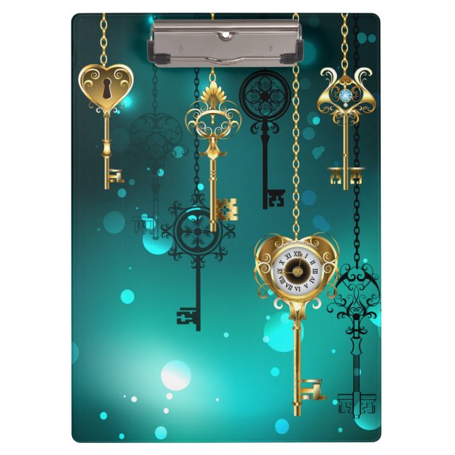 Porte-bloc Skeleton Keys on Green Background (Devant)