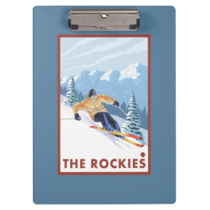 Porte-bloc Skieur de neige de Downhhill - les Rocheuses