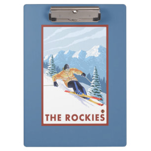 Porte-bloc Skieur de neige de Downhhill - les Rocheuses