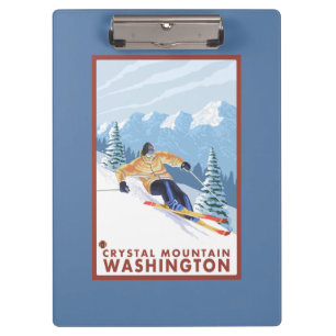 Porte-bloc Skieur de neige de Downhhill - montagne en