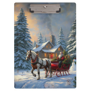 Porte-bloc Sleigh Père Noël à cheval de Noël
