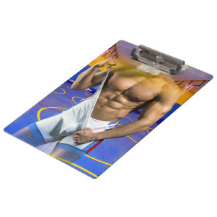 Porte-bloc SlipperyJoe's homme musclé bosse abdos six-pack sa