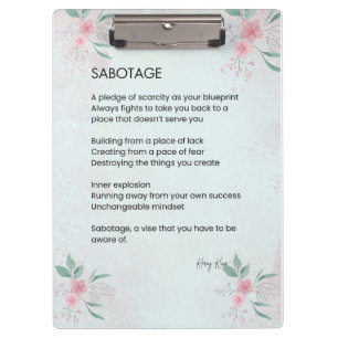 Porte-bloc Sobotage - Sensibilisation Poème d'amour personnel