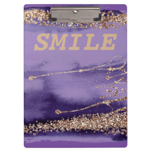 Porte-bloc Sourire Cool Or Or Purpailleté 