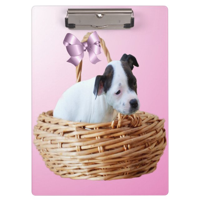 Porte-bloc Staffordshire Puppy In A Basket,   (Devant)