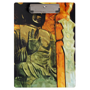 Porte-bloc Statue bouddhiste dans Temple Impressionnisme Abst