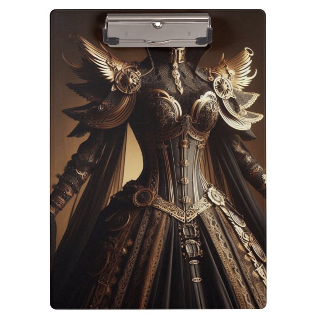 Porte-bloc Steampunk Victorian Black and Gold Empress Gown (Devant)