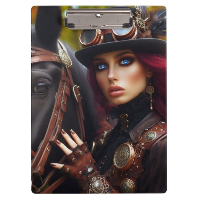 Porte-bloc Steampunk Victorian Lady Dark Rider (Devant)