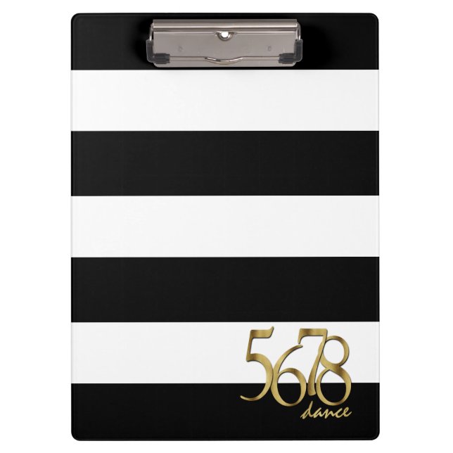 Porte-bloc Stripes noir et blanc avec Dance Tempo Count (Devant)