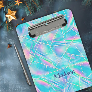 Porte-bloc Style holographique élégant géométrique
