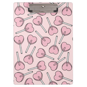 Porte-bloc Sucettes roses, sucettes en forme de cœur, motif d