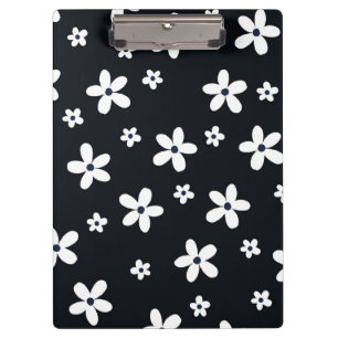 Porte-bloc Summer Boho Black White Daisy Flowers