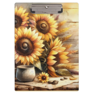 Porte-bloc Sunflowers Watercolor Painting