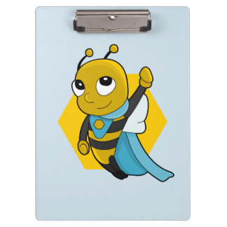 Porte-bloc Superhero bee cartoon clipboard