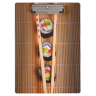 Porte-bloc Sushi et baguettes en bois