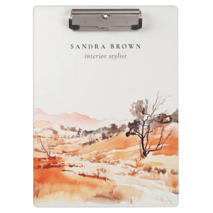 Porte-bloc Sutle Blush Orange Aquarelle Bois Montagne 