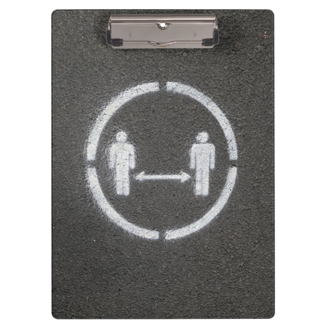 Porte-bloc Symbole de distance sociale (Devant)