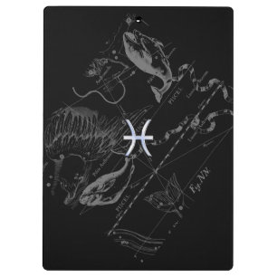 Porte-bloc Symbole de zodiaque de Poissons de style de chrome
