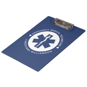 Porte-bloc Symbole EMT personnalisé Technicien Médicale d'urg