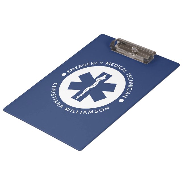 Porte-bloc Symbole EMT personnalisé Technicien Médicale d'urg (Incliné)