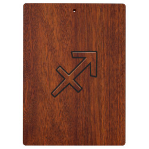 Porte-bloc Symbole Sagittarius Zodiac sur la décoration en bo