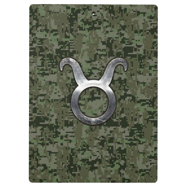 Porte-bloc Symbole Taurus Zodiac sur Camo numérique vert (Dos)
