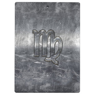 Porte-bloc Symbole Virgo Zodiac Grunge Argent Style désaffect