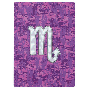 Porte-bloc Symbole Zodiaque Scorpio sur Camo numérique rose
