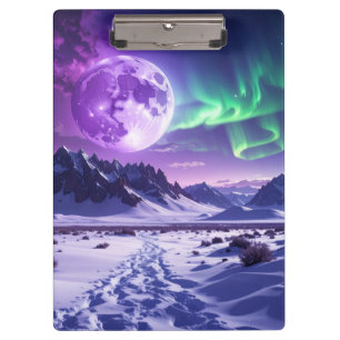 Porte-bloc Tapis de bureau Nuit étoilée avec pics auroraux –