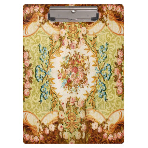 Porte-bloc Tapisserie française florale rose baroque victorie