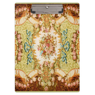 Porte-bloc Tapisserie française florale rose victorienne baro