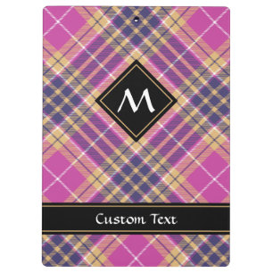 Porte-bloc Tartan rose, or et bleu