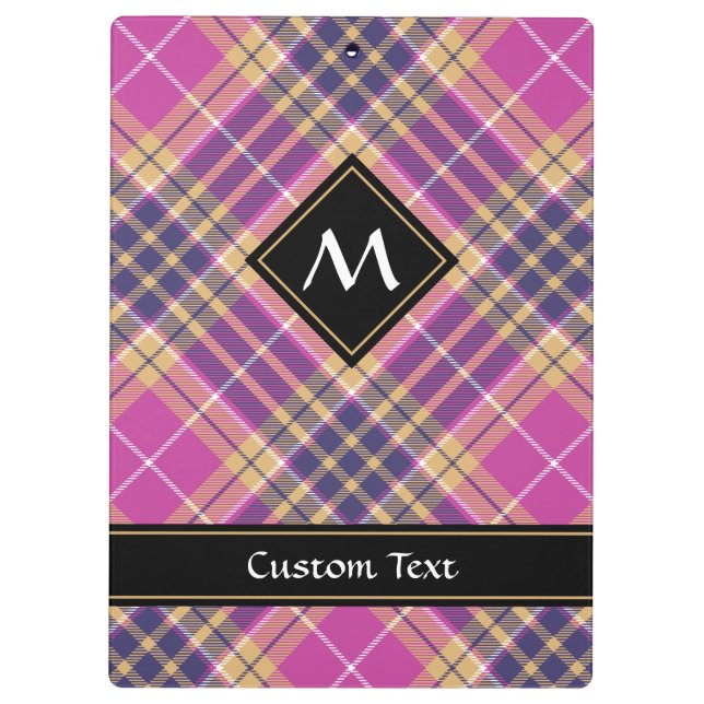 Porte-bloc Tartan rose, or et bleu (Dos)