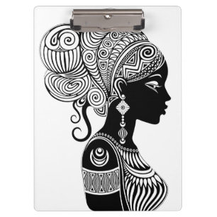 Porte-bloc Tatouage Tribal Portrait de Fille Africaine