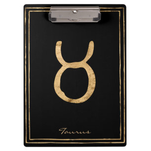 Porte-bloc Taurus martelé or stylisé symbole astrologie