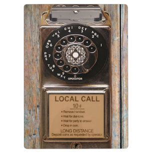 Porte-bloc Téléphone antique rotatif payant rude