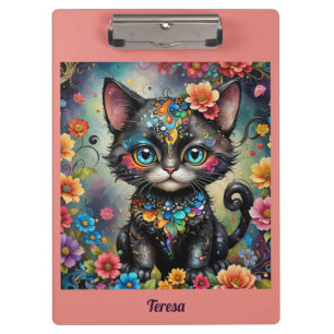Porte-bloc TERESA ~ Chat noir mignon ~
